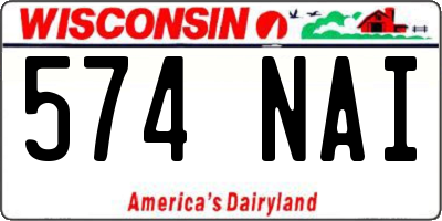 WI license plate 574NAI