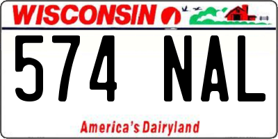 WI license plate 574NAL