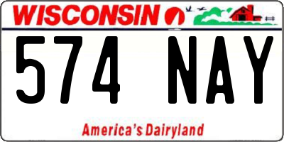 WI license plate 574NAY