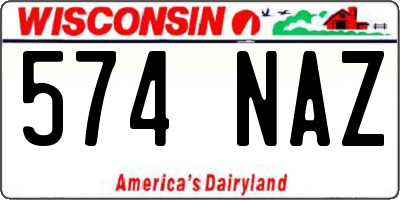 WI license plate 574NAZ