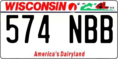 WI license plate 574NBB