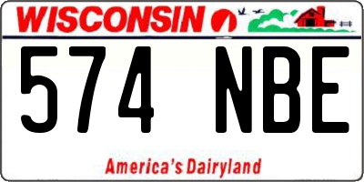 WI license plate 574NBE