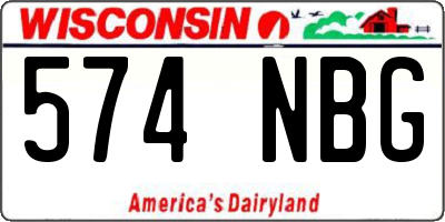 WI license plate 574NBG