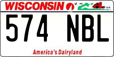 WI license plate 574NBL