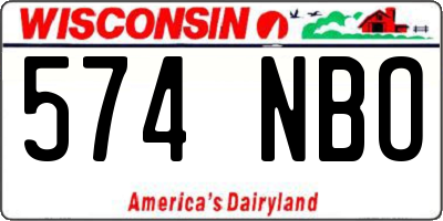 WI license plate 574NBO