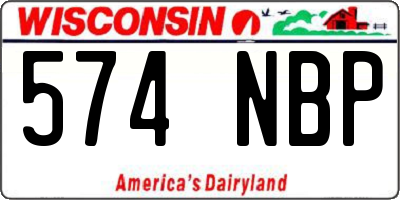 WI license plate 574NBP