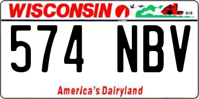 WI license plate 574NBV