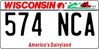 WI license plate 574NCA