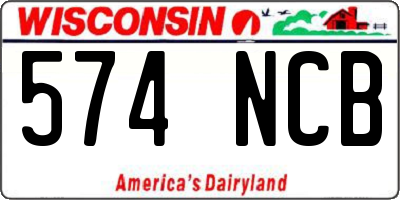 WI license plate 574NCB