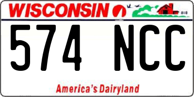 WI license plate 574NCC