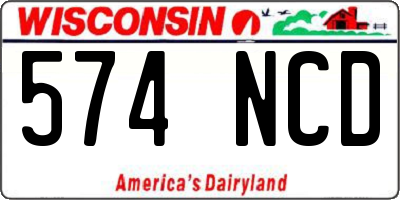 WI license plate 574NCD