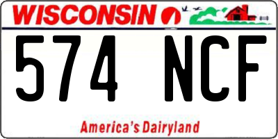 WI license plate 574NCF
