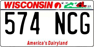 WI license plate 574NCG