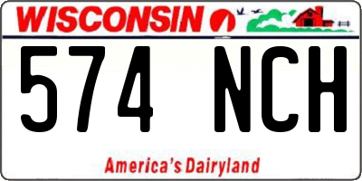 WI license plate 574NCH