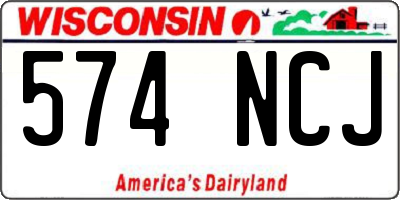 WI license plate 574NCJ