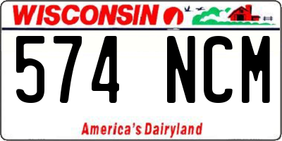 WI license plate 574NCM
