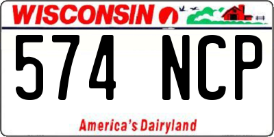 WI license plate 574NCP