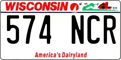WI license plate 574NCR