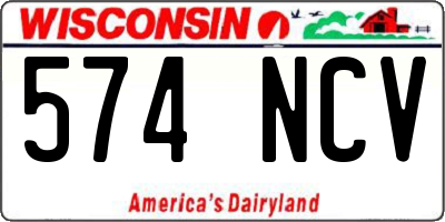 WI license plate 574NCV