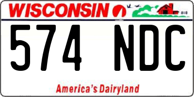 WI license plate 574NDC