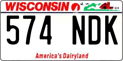 WI license plate 574NDK