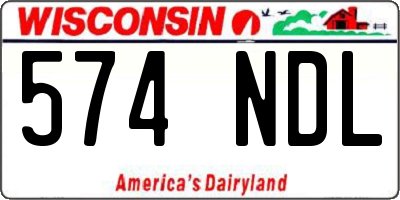 WI license plate 574NDL