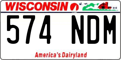 WI license plate 574NDM