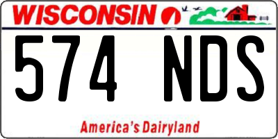 WI license plate 574NDS