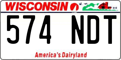 WI license plate 574NDT