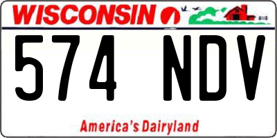WI license plate 574NDV