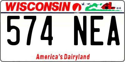 WI license plate 574NEA