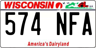 WI license plate 574NFA