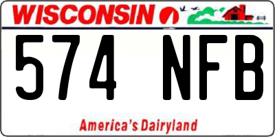 WI license plate 574NFB