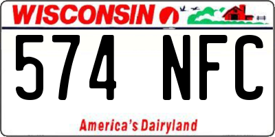 WI license plate 574NFC