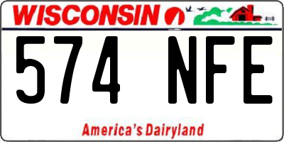 WI license plate 574NFE
