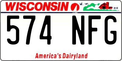 WI license plate 574NFG