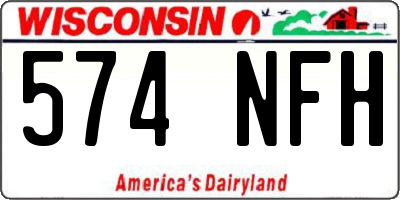 WI license plate 574NFH