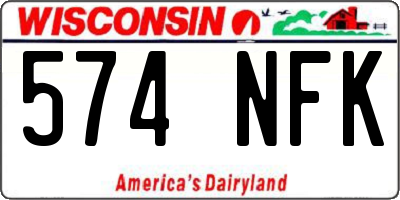 WI license plate 574NFK