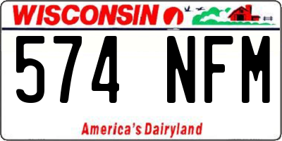 WI license plate 574NFM