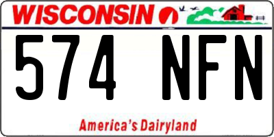 WI license plate 574NFN