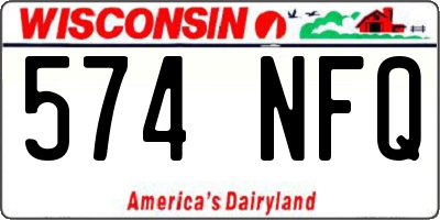 WI license plate 574NFQ