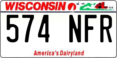 WI license plate 574NFR