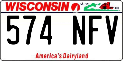 WI license plate 574NFV