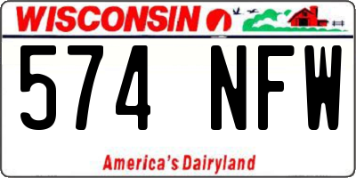 WI license plate 574NFW