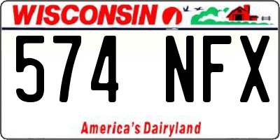 WI license plate 574NFX