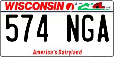 WI license plate 574NGA