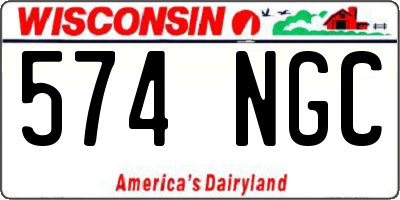 WI license plate 574NGC