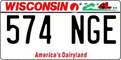 WI license plate 574NGE