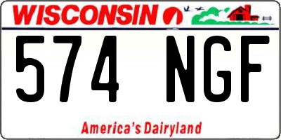 WI license plate 574NGF