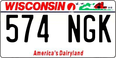 WI license plate 574NGK